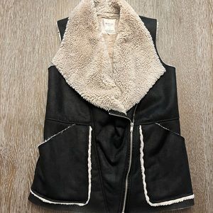 Zara faux fur lined long vest